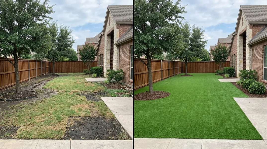 Result artificial grass installation in Frisco - Frisco Turf Installation